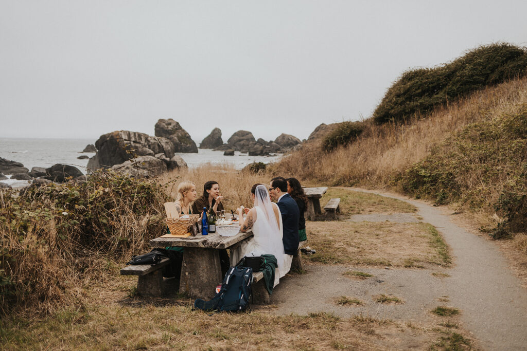 Oregon Coast elopement picnic with friends