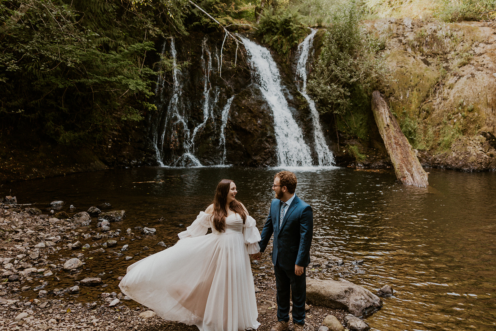 Olympic National Park waterfall elopement