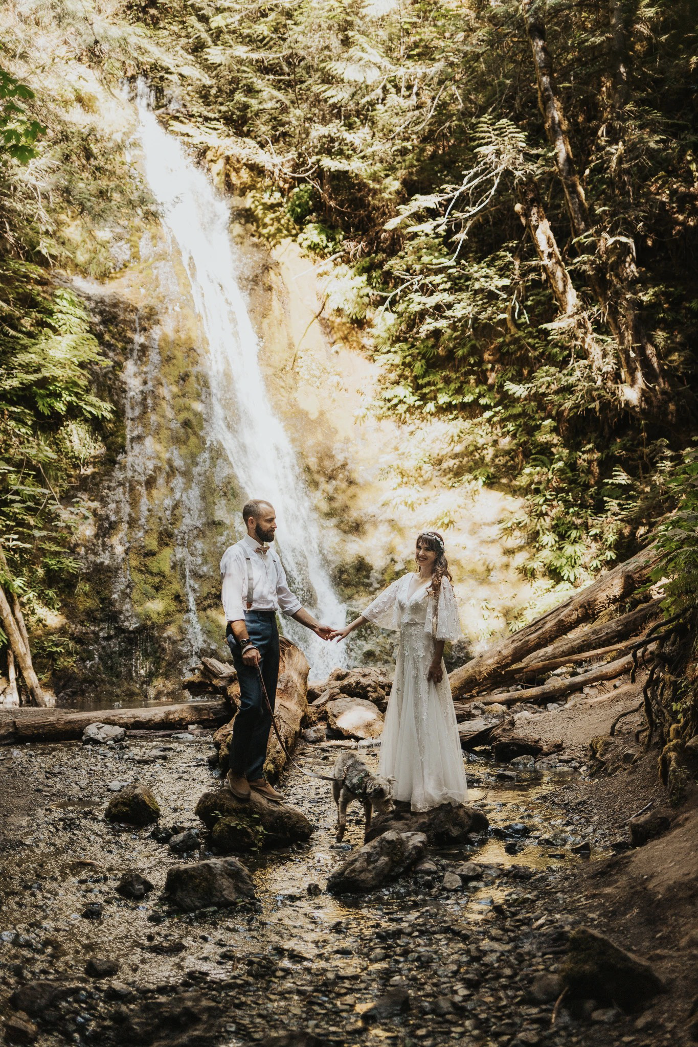Olympic National Park Elopement - Waterfall Wedding