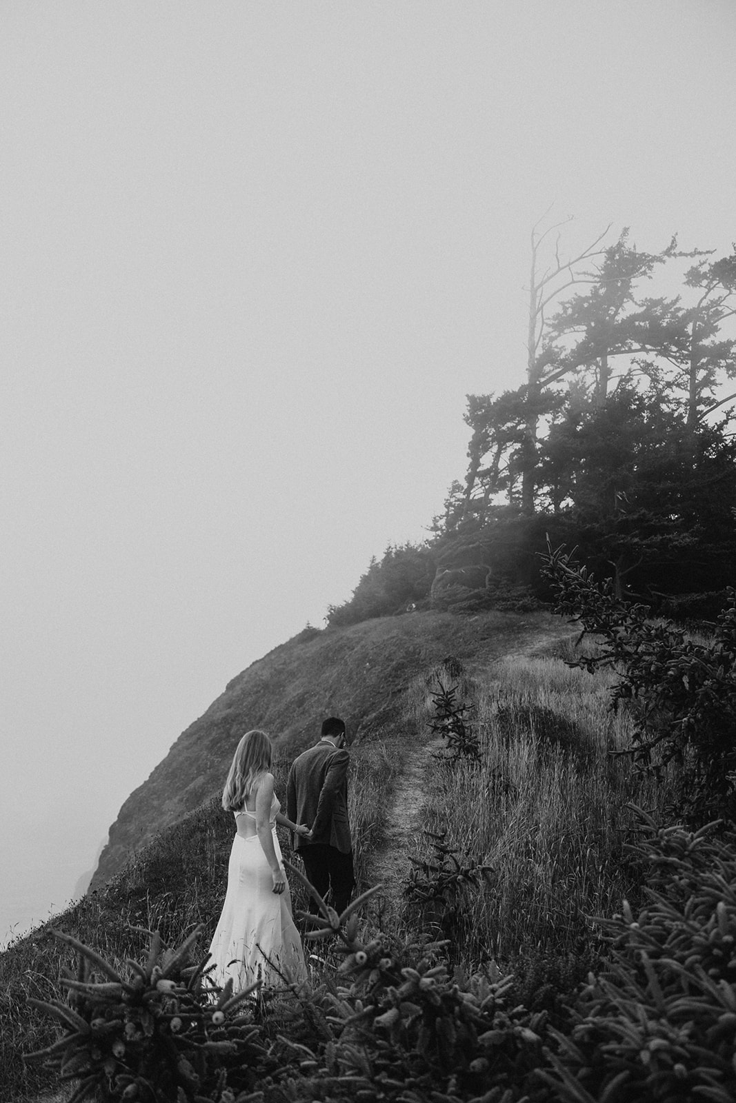 Foggy Oregon Coast elopement