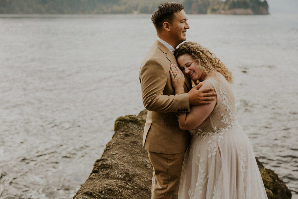 Elopement beach portraits at Olympic National Park