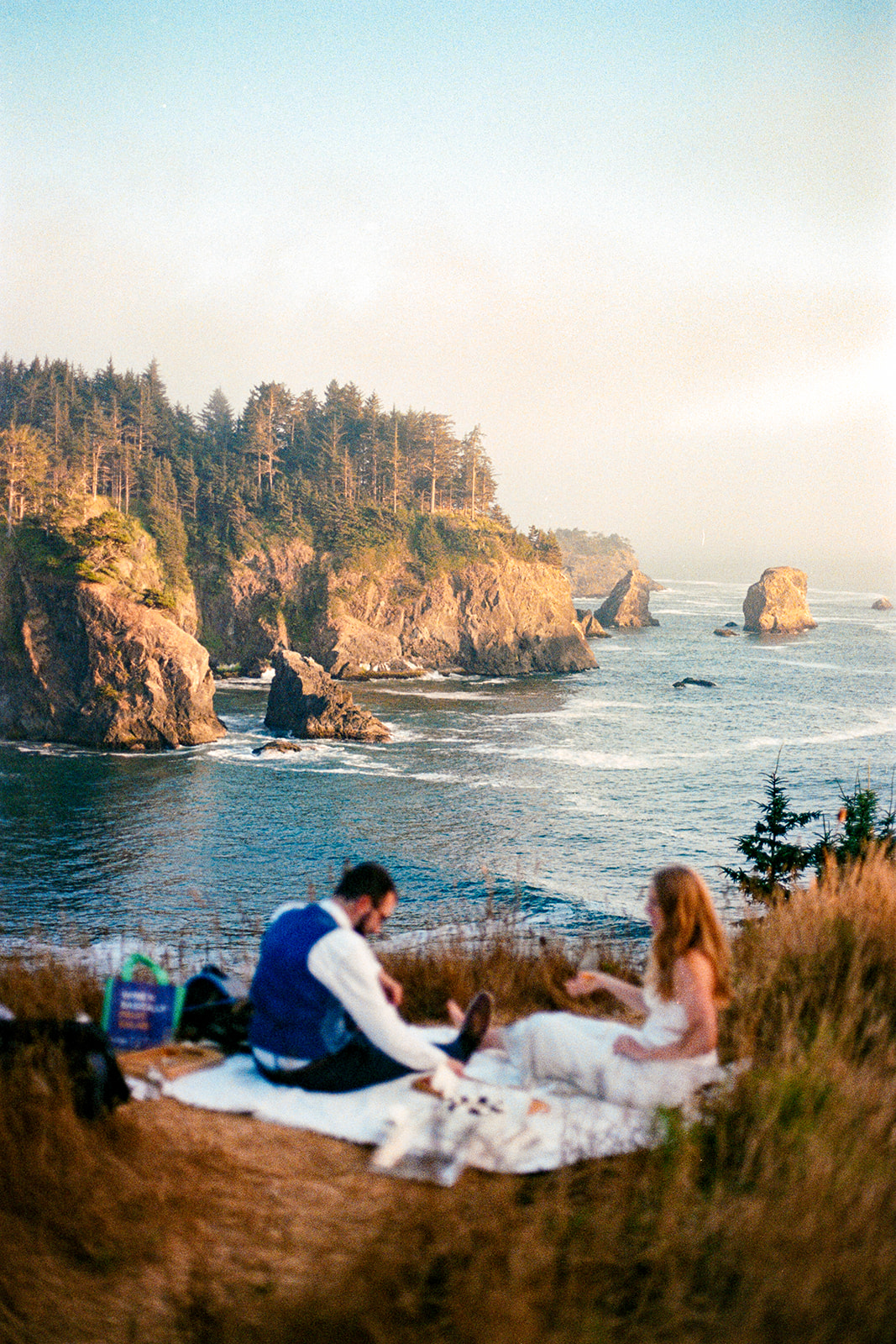 Oregon Coast picnic elopement on 35mm film