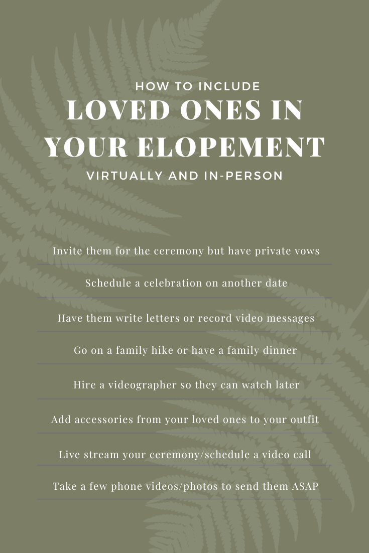 How to include friends and family in your elopement infographic