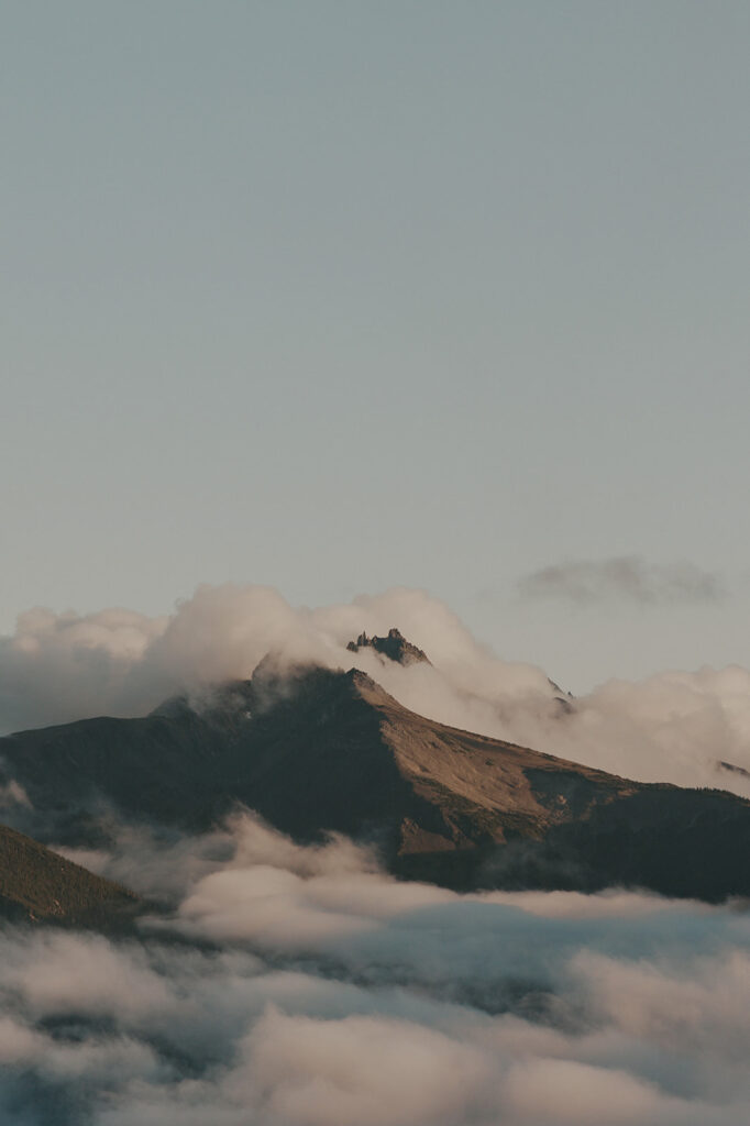 A cloud covered mountain at Hurricane Ridge in Olympic National Park