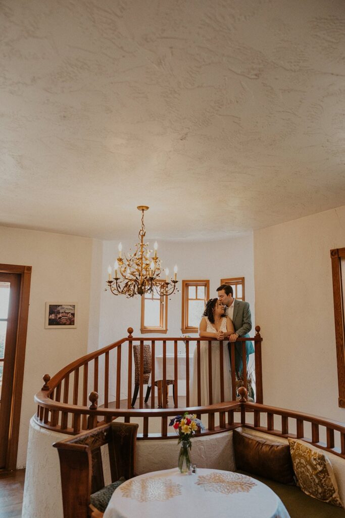 An eloping couple at Arch Cape Inn in Cannon Beach, OR