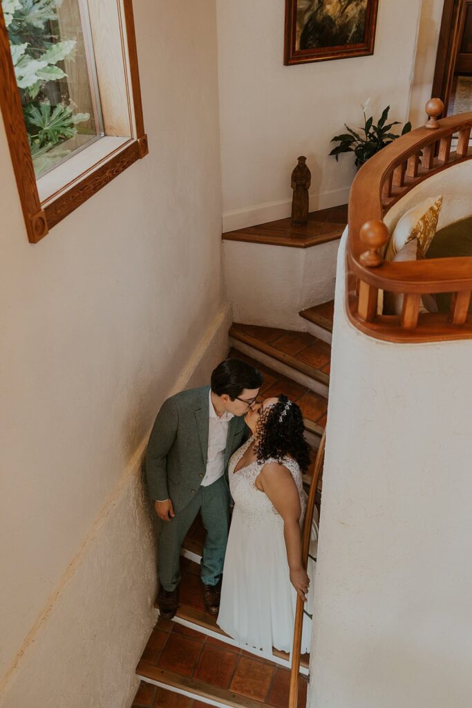 An eloping couple at Arch Cape Inn in Cannon Beach, OR